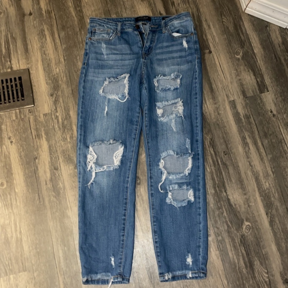 Judy Blue Distressed Girlfriend Jeans size 3/26 - Picture 2 of 6